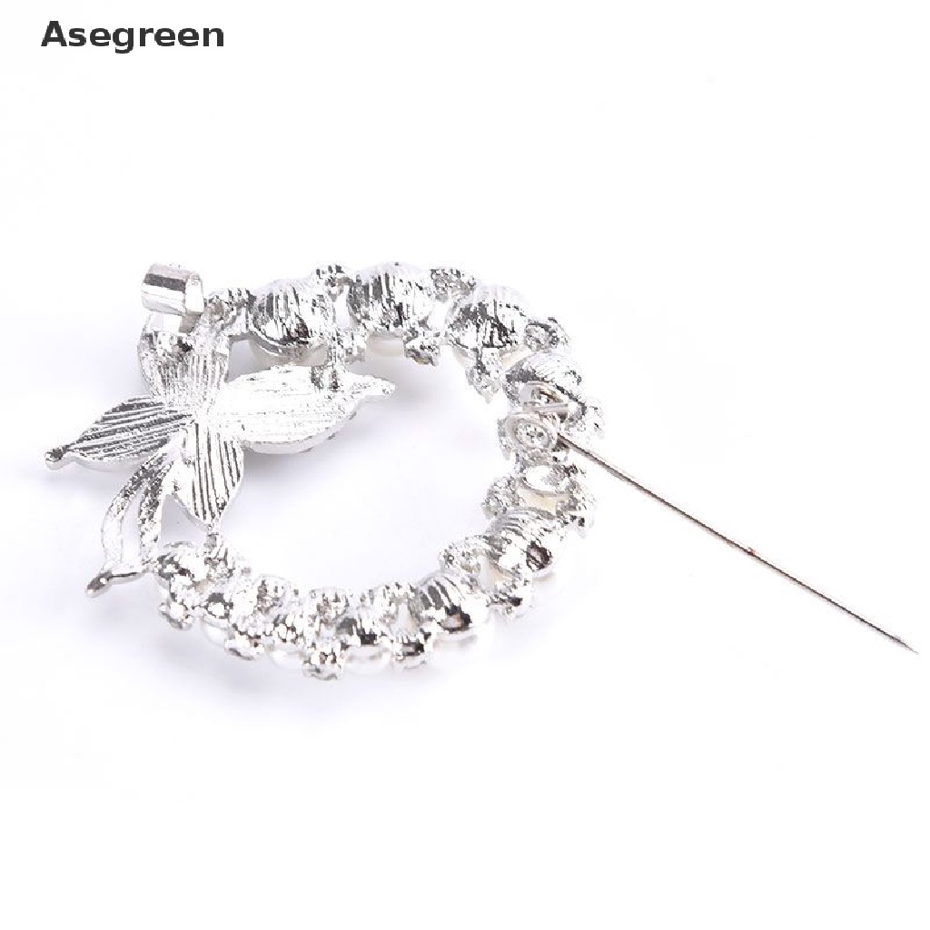 [Asegreen] Pearl and Rhinestone Circle Brooches For Baroque Trendy Elegant Butterfly Brooch Good goods