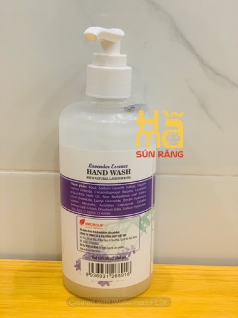 Nước rửa tay diệt khuẩn Lavender The Bol, chai lớn 280ml