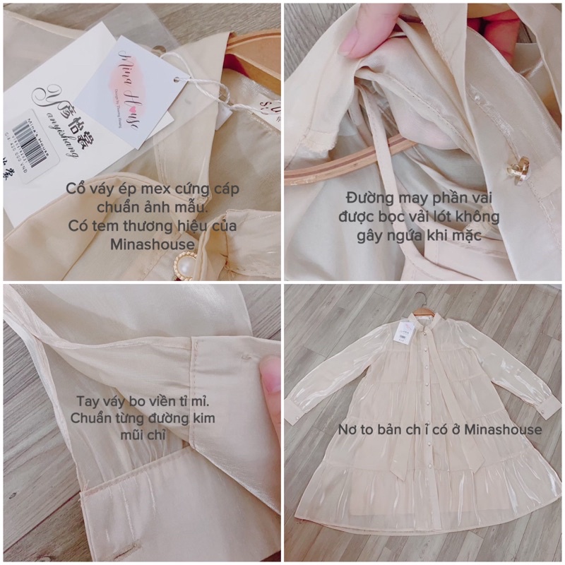 Váy babydoll lụa xếp tầng thắt nơ / mina’s house