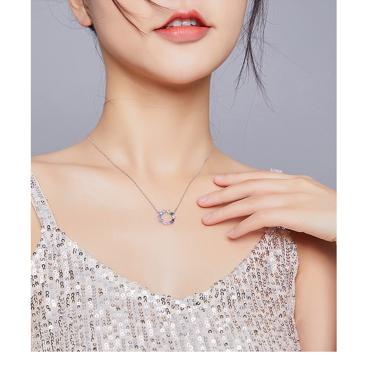 Dây chuyền Bamoer bằng bạc 925 hình vòng hoa thời trang cho nữ BSN178