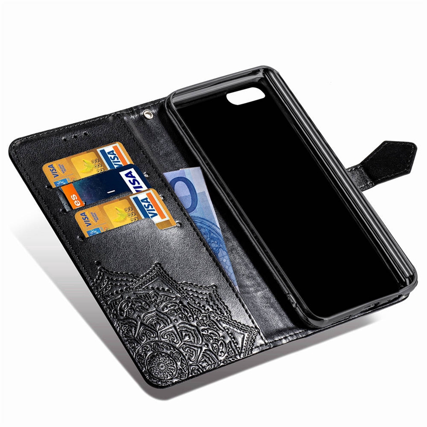 Bao da điện thoại có giá đứng và ví tiền in họa tiết Mandala cho OPPO A3s AX5