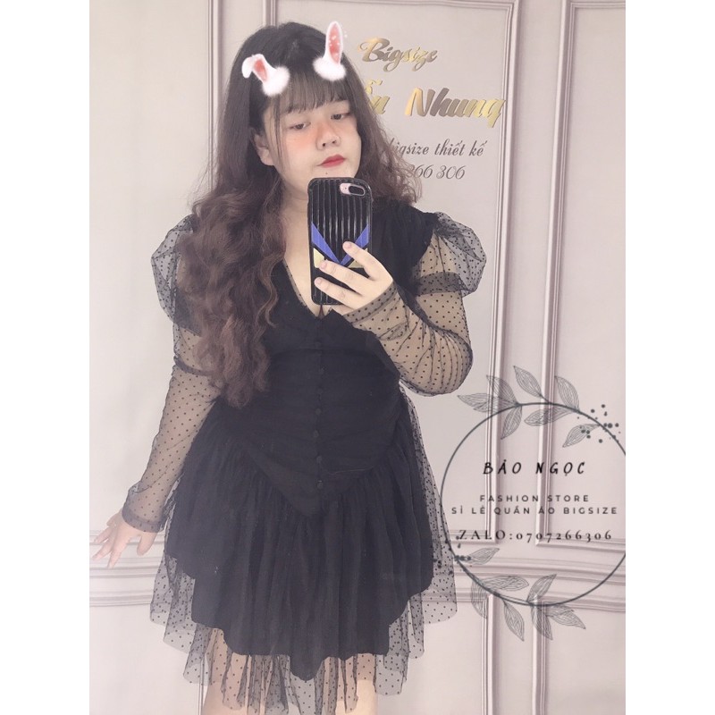 Đầm bi tay dài bigsize