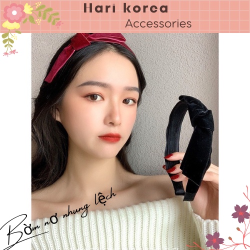 Bờm Nơ Lệch / băng đô nơ , phụ kiện tóc nữ trẻ trung sành điệu - Hari Korea Accessories