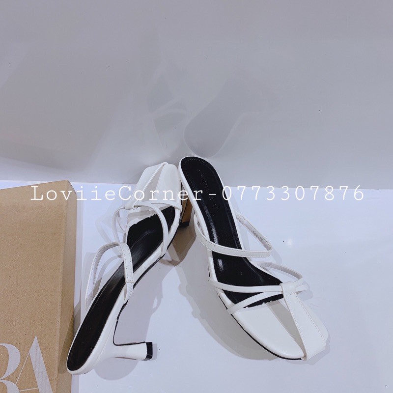 DÉP CAO GÓT LOVIIECORNER - GUỐC NỮ QUAI MẢNH 2 DÂY 9CM - GUỐC NỮ CAO GÓT 9 PHÂN QUAI MẢNH - GUỐC CAO GÓT D190907