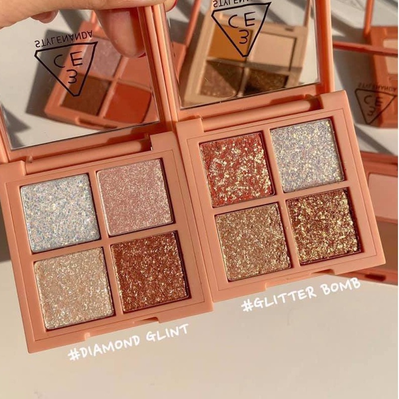Bảng Màu Mắt nhũ Hàn Quốc 4 ô 3CE #Glitter Bomd #Diamond gint