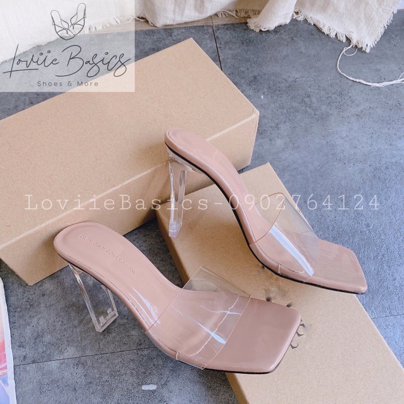 LOVIIE BASICS - DÉP CAO GÓT THỜI TRANG NỮ QUAI NGANG MICA ĐẾ DẸP TRONG 9 PHÂN - DÉP CAO GÓT QUAI MICA GÓT DẸP D210110