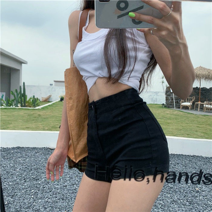Quần Short Denim Chữ A Lưng Cao Thời Trang Cho Nữ | BigBuy360 - bigbuy360.vn