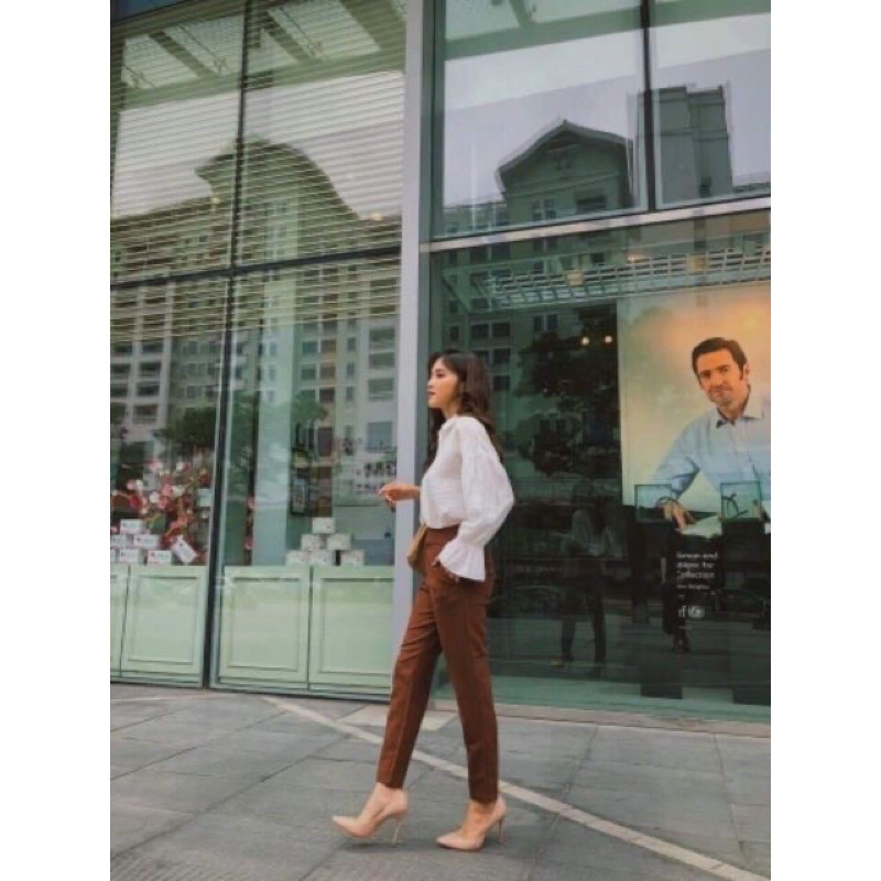 Quần công sở cao cấp❤FREESHIPMÀU nâu size M như hình Dây lưng cùng màu. HÀNG Nhà máy THANH LÝ