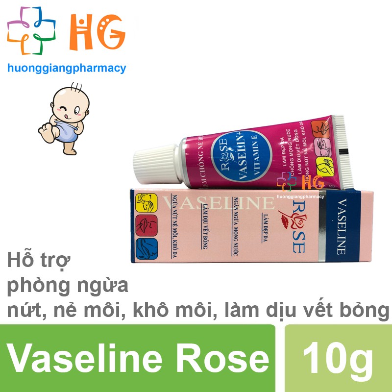 Kem nẻ Vaseline Rose - Hỗ trợ phòng ngừa nứt, nẻ môi, khô môi, làm dịu vết bỏng (Tub 10g)