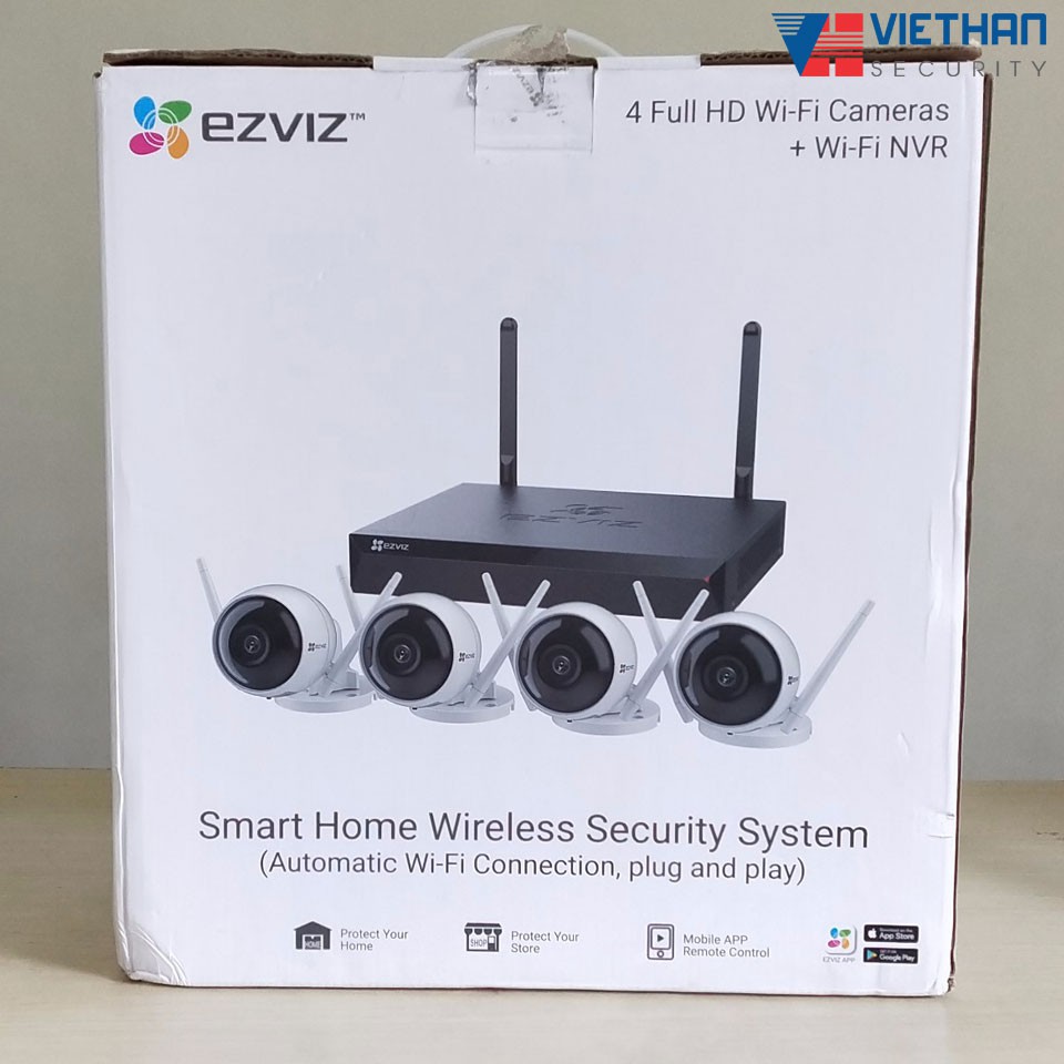 Bộ Kit hikvision Nk42W0 , NK42W0H ,Bộ Kit Camera IP EZVIZ CS-C3WN 2MP 4 Camera và 1 đầu ghi - Chính Hãng - BH 24 Tháng