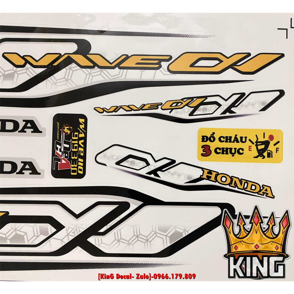 Tem Rời Wave 110cc Trắng Xám Ver 3 - Ảnh Thật