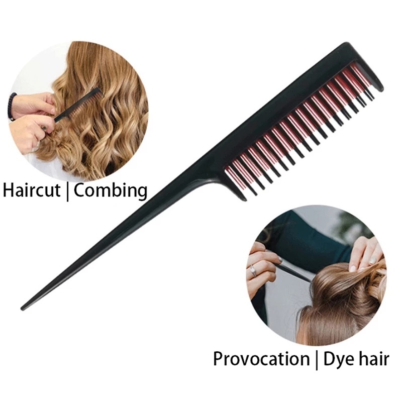 1 Lược Chải Tóc 3 Hàng Răng Nhỏ Gọn Chống Tĩnh Điện Dùng Trong Salon Làm Tóc