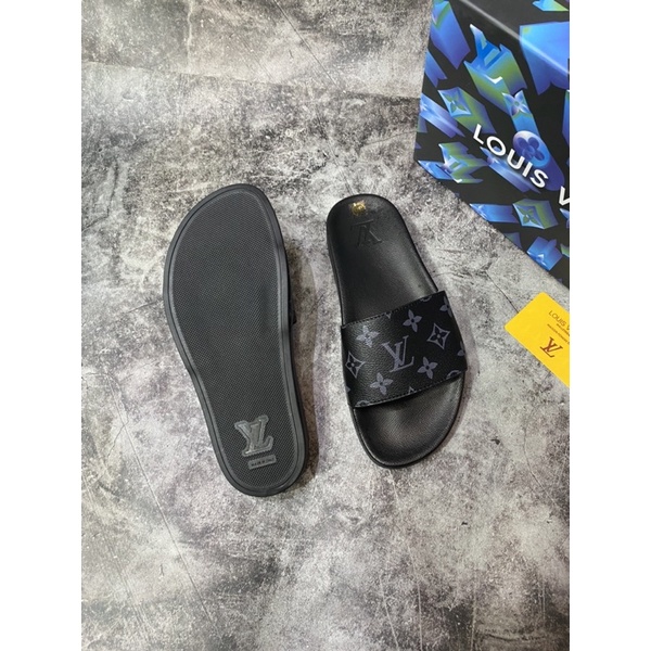 ⛔️CHUẨN 1:1⛔️ Dép Nam LV vân hoa cao cấp Fullbox sẵn hàng 2 màu ảnh thật 100% !!