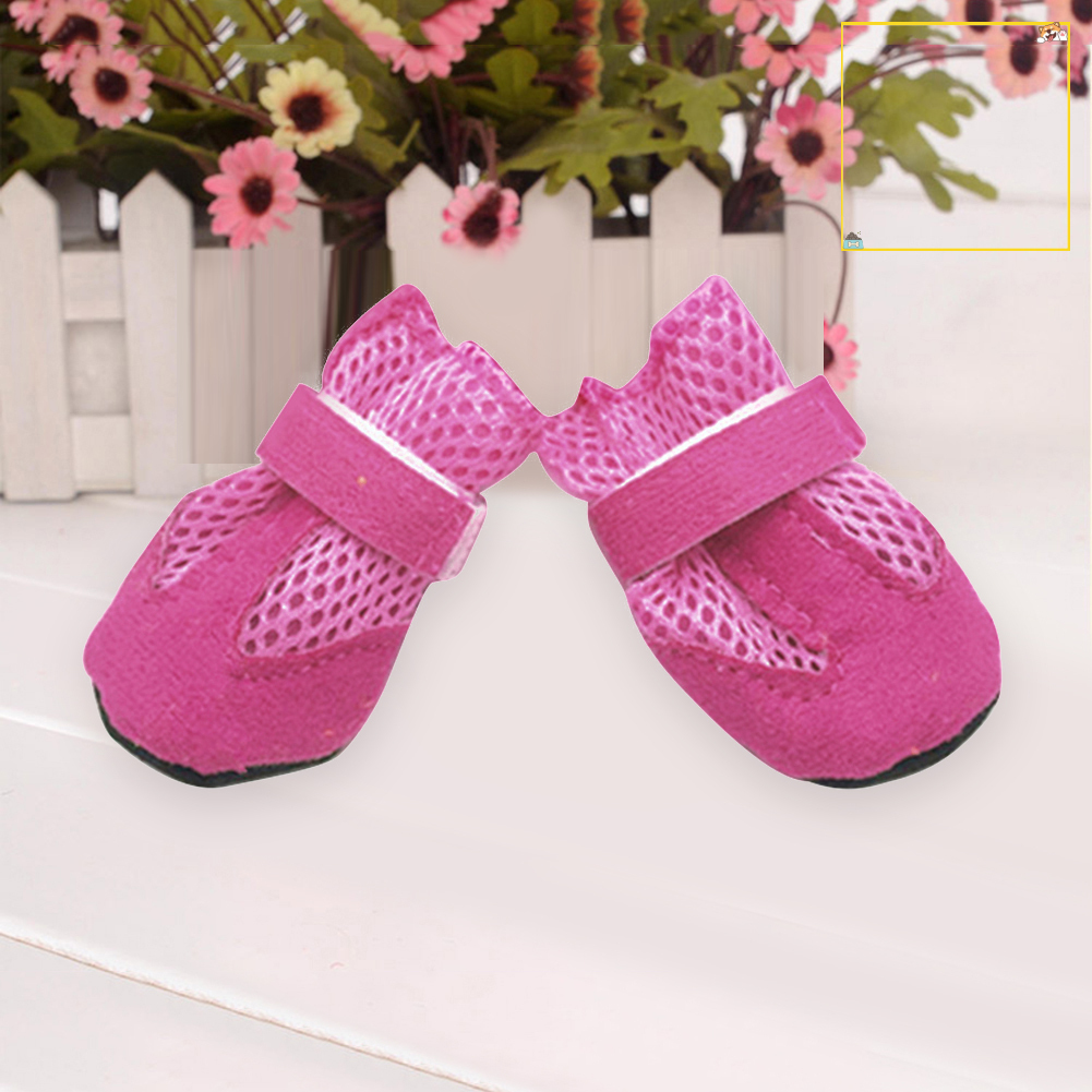 Bộ 4 Chiếc Giày Dạng Lưới Mềm Mại Chống Trượt Cho Thú Cưng