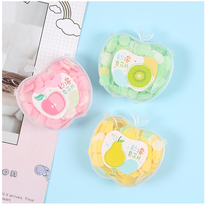 Combo 3 hộp xà bông giấy rửa tay diệt khuẩn hình trái táo thơm tho tiện dụng trọng lượng 27g Viên viên store