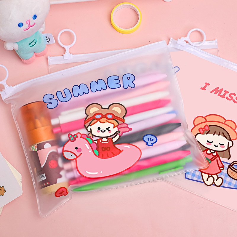 Túi Zip Đựng Bút Và Đồ Dùng Học Tập,Túi Đựng Bút Trong Suốt - BEYOU