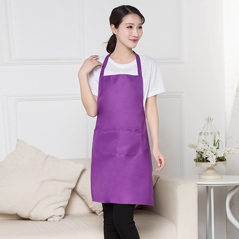 Tạp Dề Nấu Ăn Màu Trơn Tùy Chỉnh Kèm Túi Tiện Dụng Thời Trang Cho Nam Và Nữ