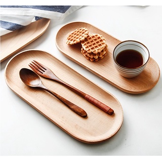 Khay đĩa gỗ oval chụp ảnh decor, khay gỗ trang trí ovan hoặc đựng thức ăn cho bé, thớt gỗ Đức Thành