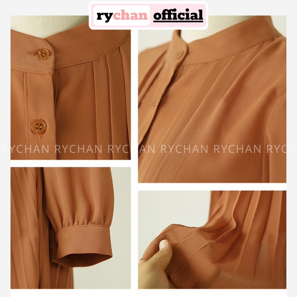 Đầm Xòe Dập Ly Hàn Quốc Tiểu Thư Phong Cách Mới Tay Dài Dịu Dàng - DX273