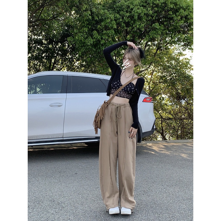 Quần ống rộng Phong Cách Hàn Quốc Năng Động Dành Cho Nữ