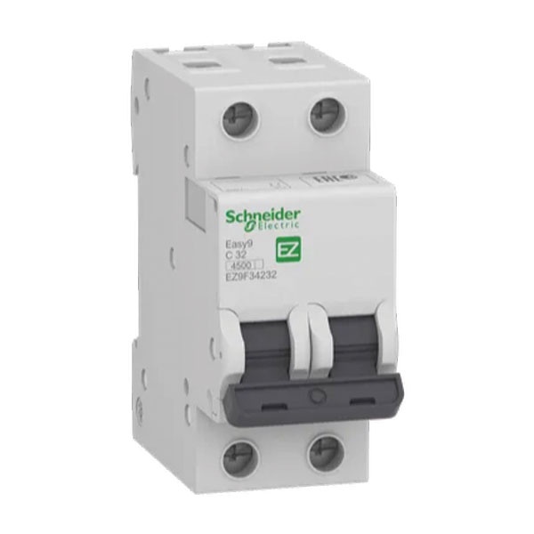 Cầu dao tự động MCB Schneider EZ9F34232 2P 32A 4.5kA C Curve Easy9 | Aptomat bảo vệ an toàn MCB Schneider EZ9F34232