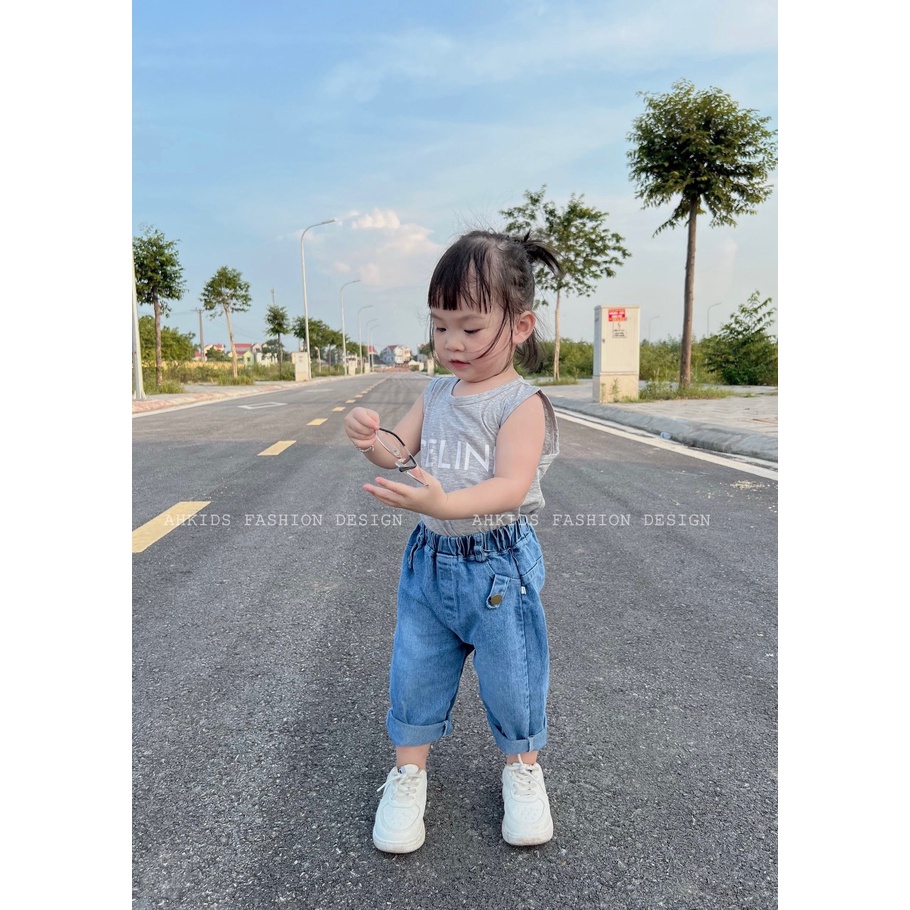 Set áo celinn kèm quần jean mềm cho bé