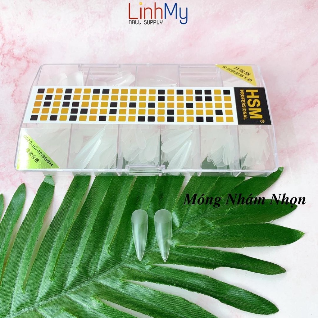 Móng Úp HSM Nhám Vuông Bầu Thang Nhọn Trong Và Đục Hộp 500 Cái