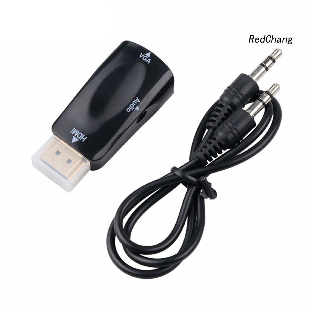 Đầu chuyển đổi HDMI sang VGA HD 1080p có cổng âm thanh dành cho PC / Laptop