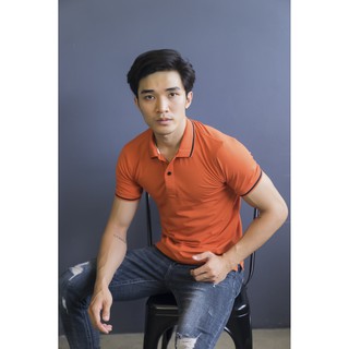 Áo T-Shirt có cổ After All màu cam