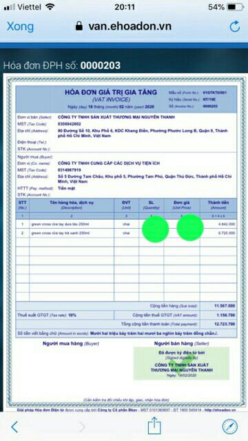 Nước rửa tay khô diệt khuẩn grencroos 250ml (xuất hoá đơn) | BigBuy360 - bigbuy360.vn