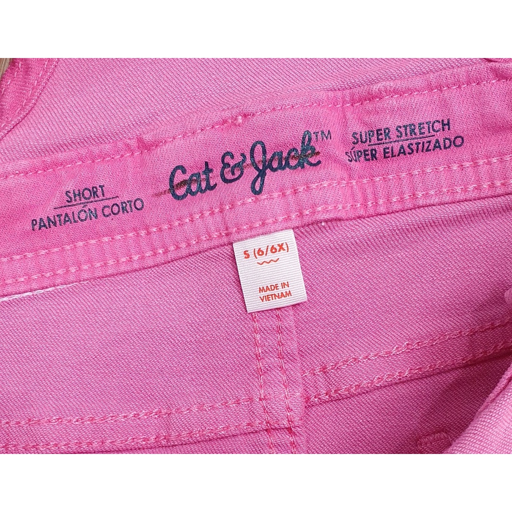 P33 Yếm jeans bé gái C@t&Jack, màu hồng cực yêu, size 4-16T