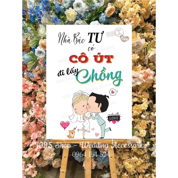 Bảng tên đám cưới, bảng welcome đón khách, bảng lễ gia tiên