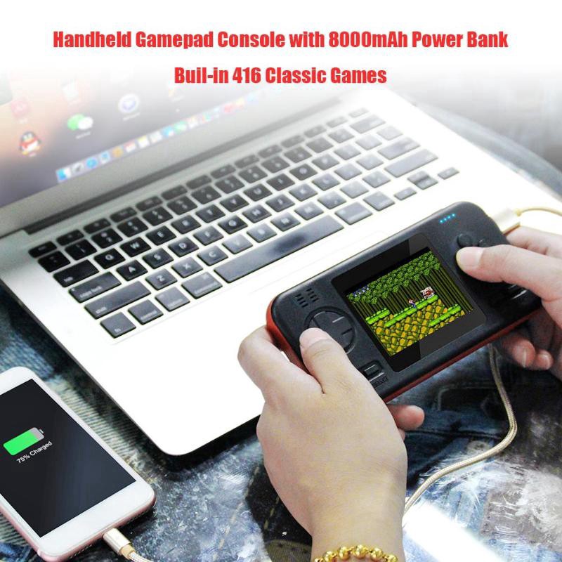 Máy Chơi Game Cầm Tay  416 Trò Chơi - Kiêm Sạc Dự Phòng 8000 Mah - 2 Cổng Usb 2020 senvangshop