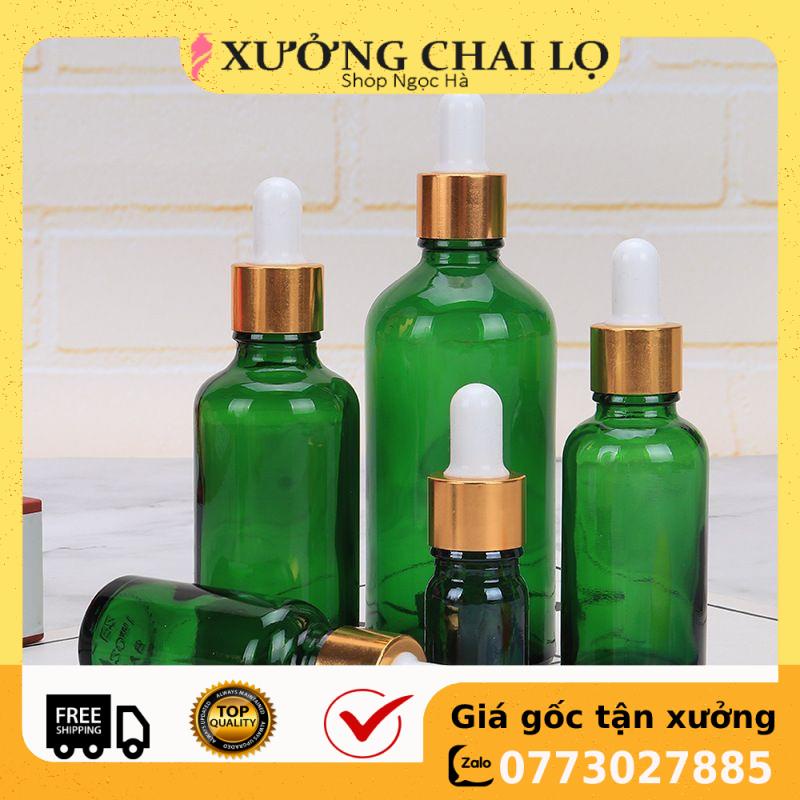 Lọ Chiết Serum ❤ GIÁ RẺ NHẤT ❤ [30ml] Lọ đựng tinh dầu Xanh lá Khoen Vàng, Đen, Bạc chiết serum, mỹ phẩm.