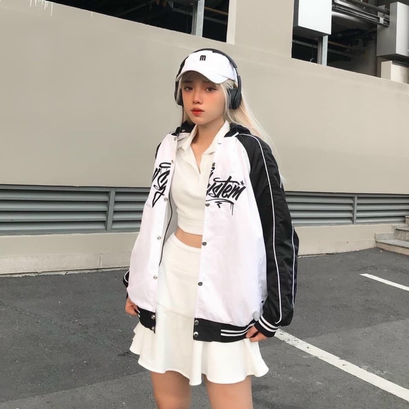[Ảnh Thật] Áo BomBer Dù 2 lớp Ver2 Kill.sytem Unisex Form chuẩn Unisex Nam Nữ CoupleÁo Khoác Dù 2 Lớp In sắc nét