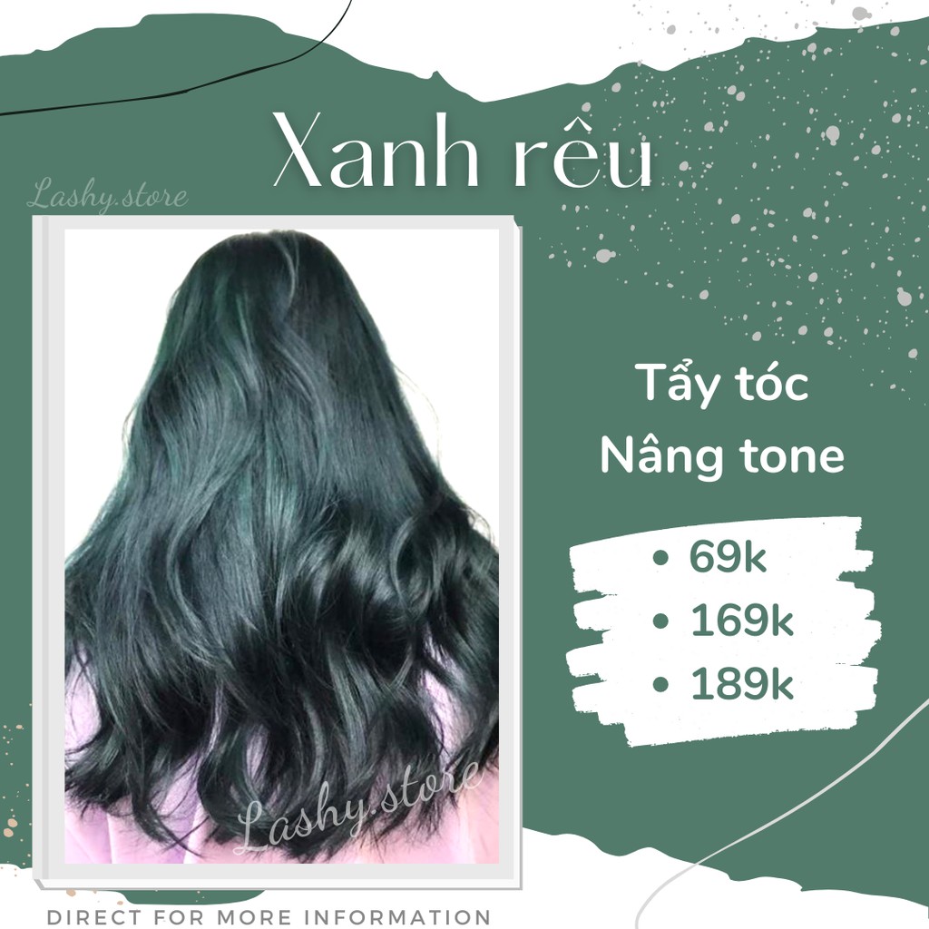 Thuốc nhuộm tóc màu XANH RÊU - Tặng kèm oxy trợ nhuộm, găng tay, mũ nilon | BigBuy360 - bigbuy360.vn