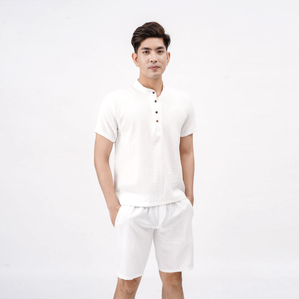 Sơ mi đũi nam bộ đũi nam cộc tay cổ tàu đẹp hàng cao cấp loại 1 Y | BigBuy360 - bigbuy360.vn