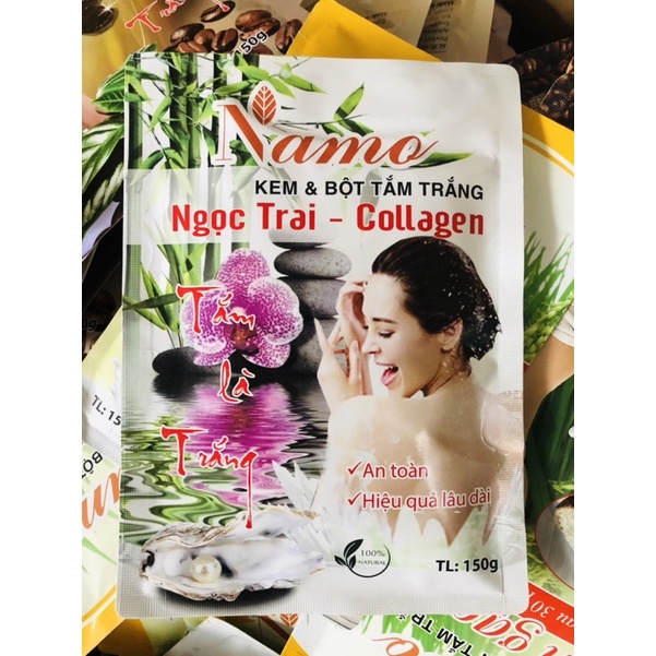Gói Kem&amp; bột Tắm trắng NAMO 150gr- 7Loại Mùi Hương✅