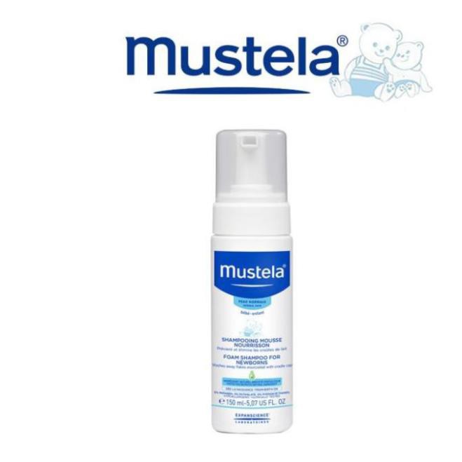 Dầu Gội loại bỏ Cứt Trâu (Viêm Da Tiết Bã) Mustela Foam Shampoo For Newborns 150ml