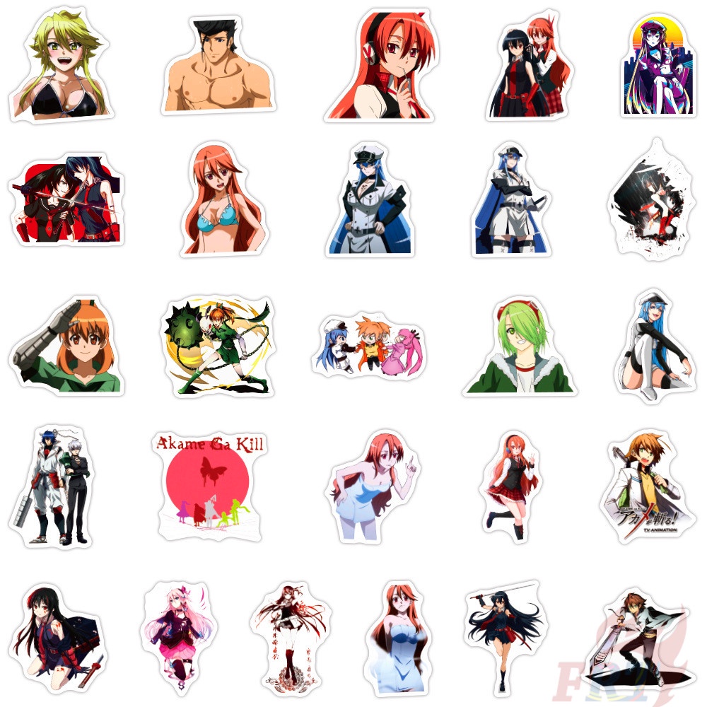 Bộ 50 Miếng Dán Họa Tiết Hoạt Hình Tatsumi Akame Ga Kill! Trang Trí Vali Laptop Thời Trang Diy 01