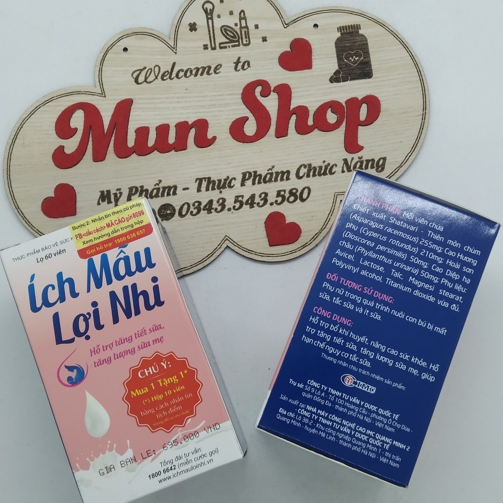 Viên uống lợi sữa ÍCH MẪU LỢI NHI lọ 60 viên - Hỗ trợ tăng tiết sữa, tăng lượng sữa mẹ