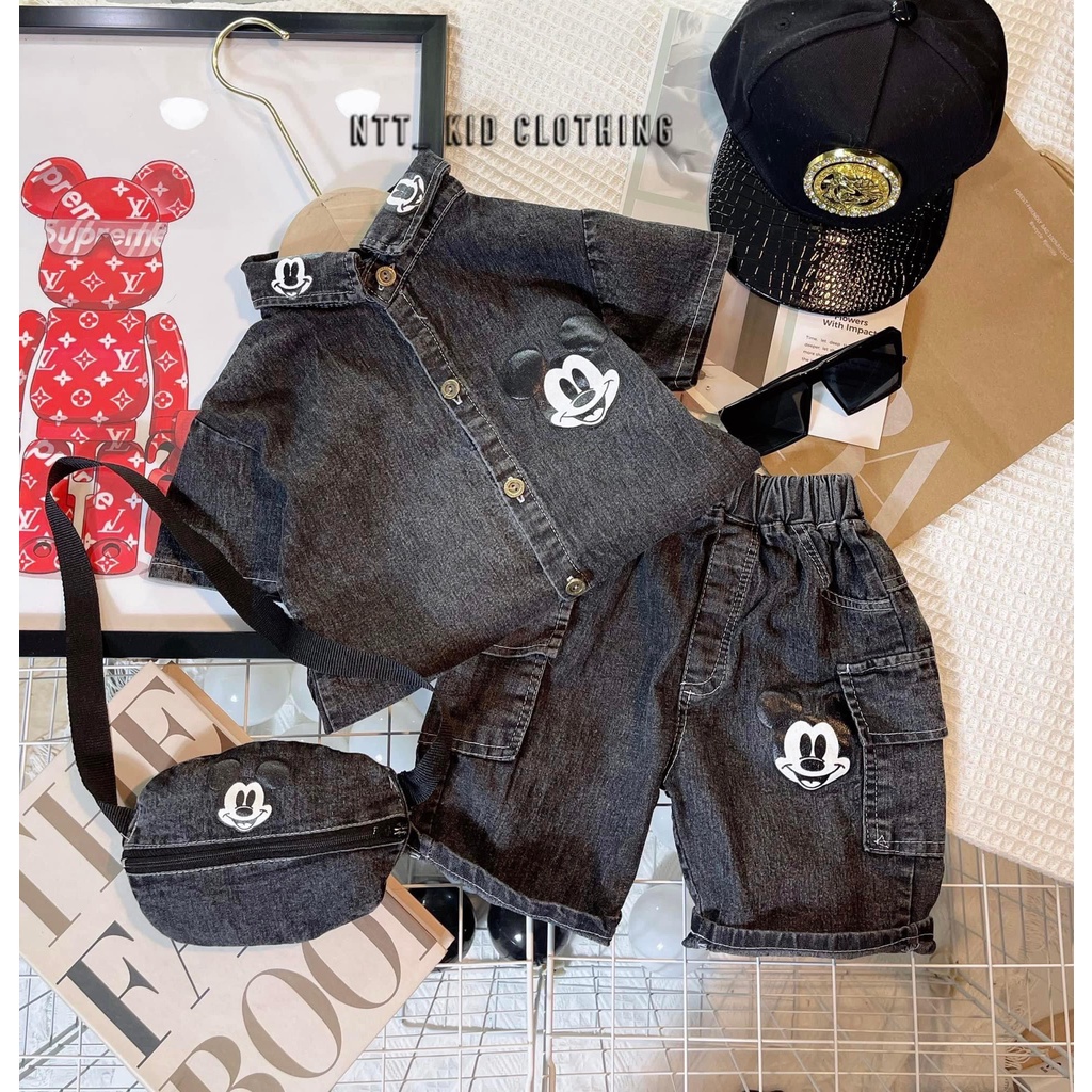 Set Jean 3 chi tiết  cho bé trai 20-30kg