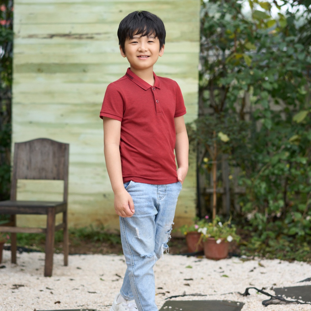 Áo Thun Polo Trẻ Em Trai Gái YODY Cổ Bẻ Tay Ngắn Mắt Chim Phối Bo Thoáng Khí Siêu Thấm Hút APK5177