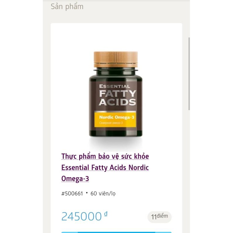 ESSENTIAL FATTY ACIDS NORDIC OMEGA3 Giảm mỡ máu, bảo vệ tim mạch Siberi | BigBuy360 - bigbuy360.vn