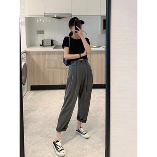 Quần baggy vải cạp cao (ảnh thật shop chụp)