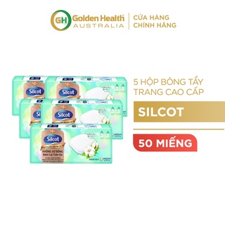 Combo 5 hộp bông tẩy trang Silcot Premium 20 miếng