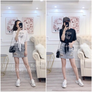 Áo croptop thắt nơ bụng