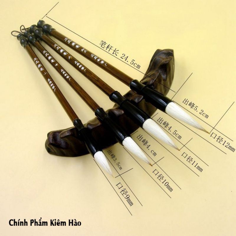 Bút lông viết thư pháp chính phẩm kim hào size trung