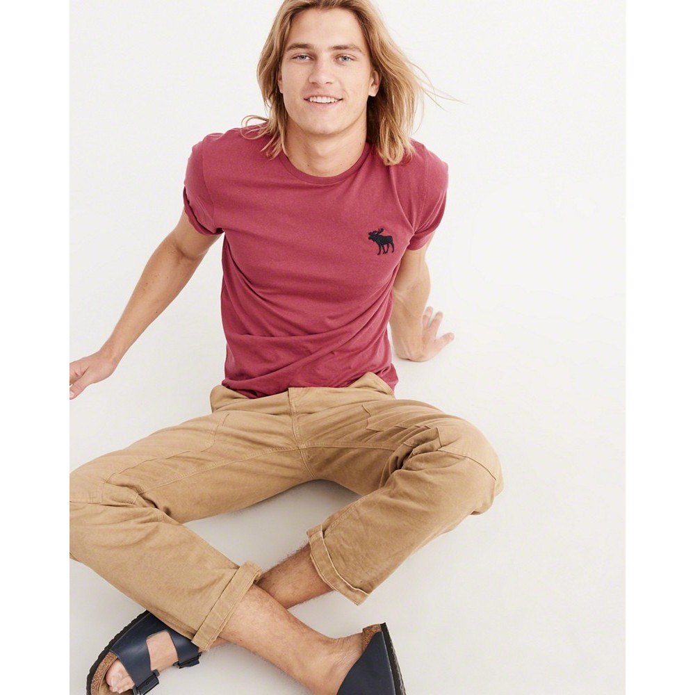 Áo Thun Abercrombie &amp; Fitch chính hãng cổ tròn logo thêu nhiều màu