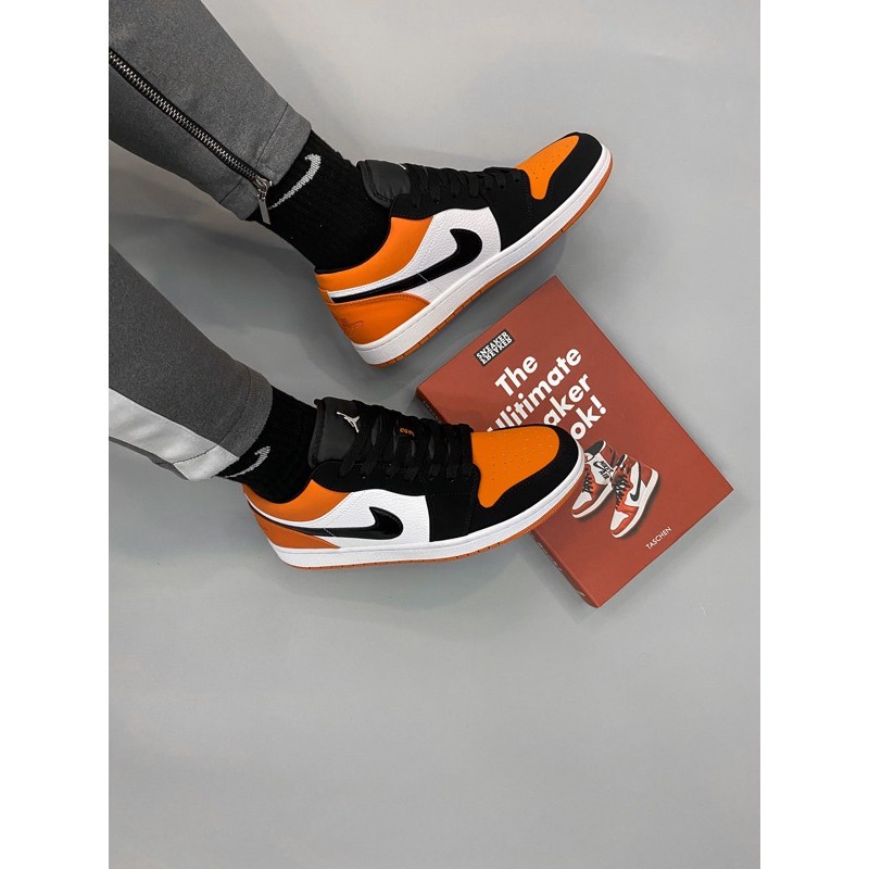 Giày thể thao JD1 Low, Jodan 1 cổ thấp cam đen nam nữ,giày thể thao sneakers